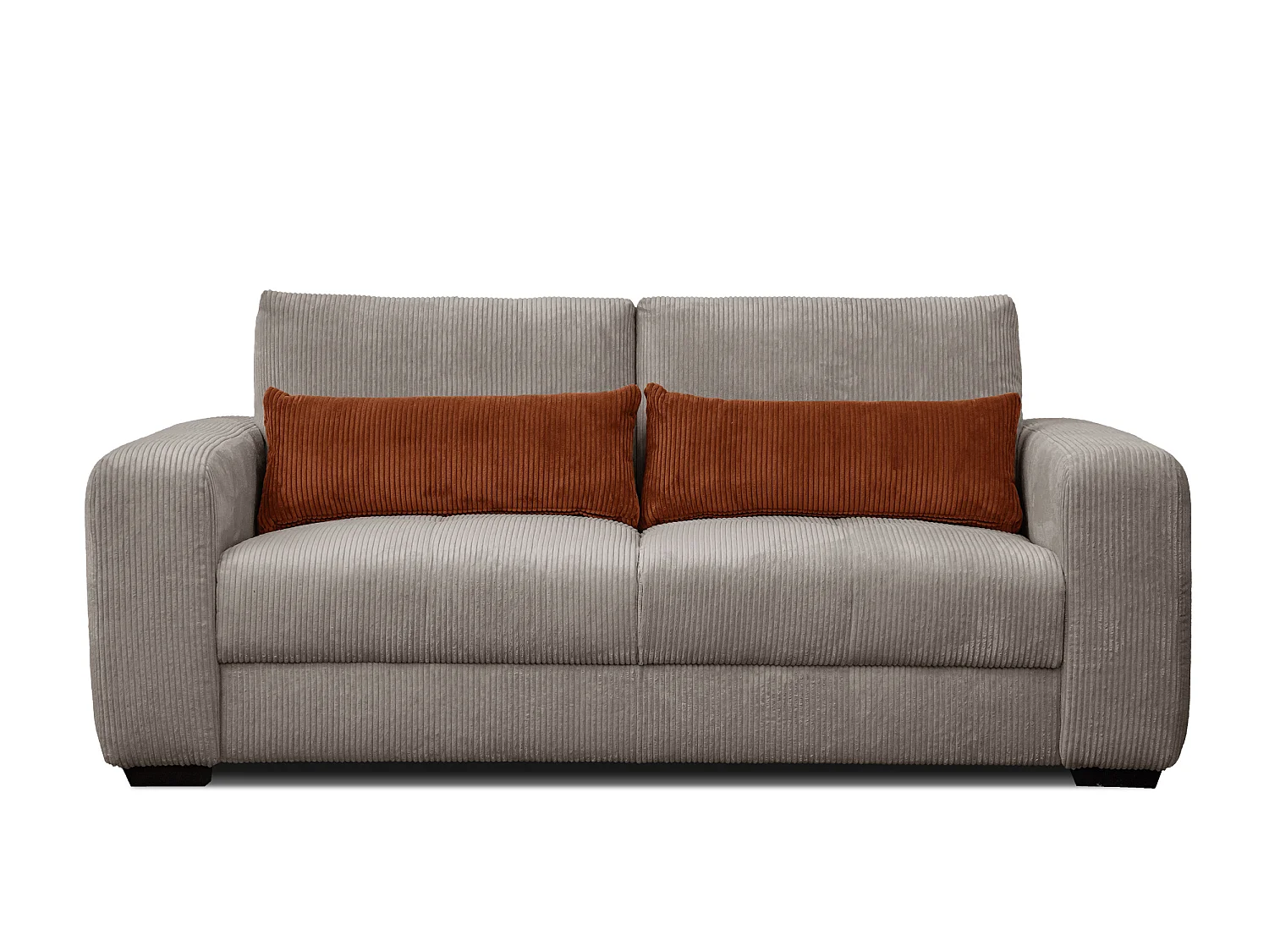 Canapé droit 3 places tissu beige - Oli