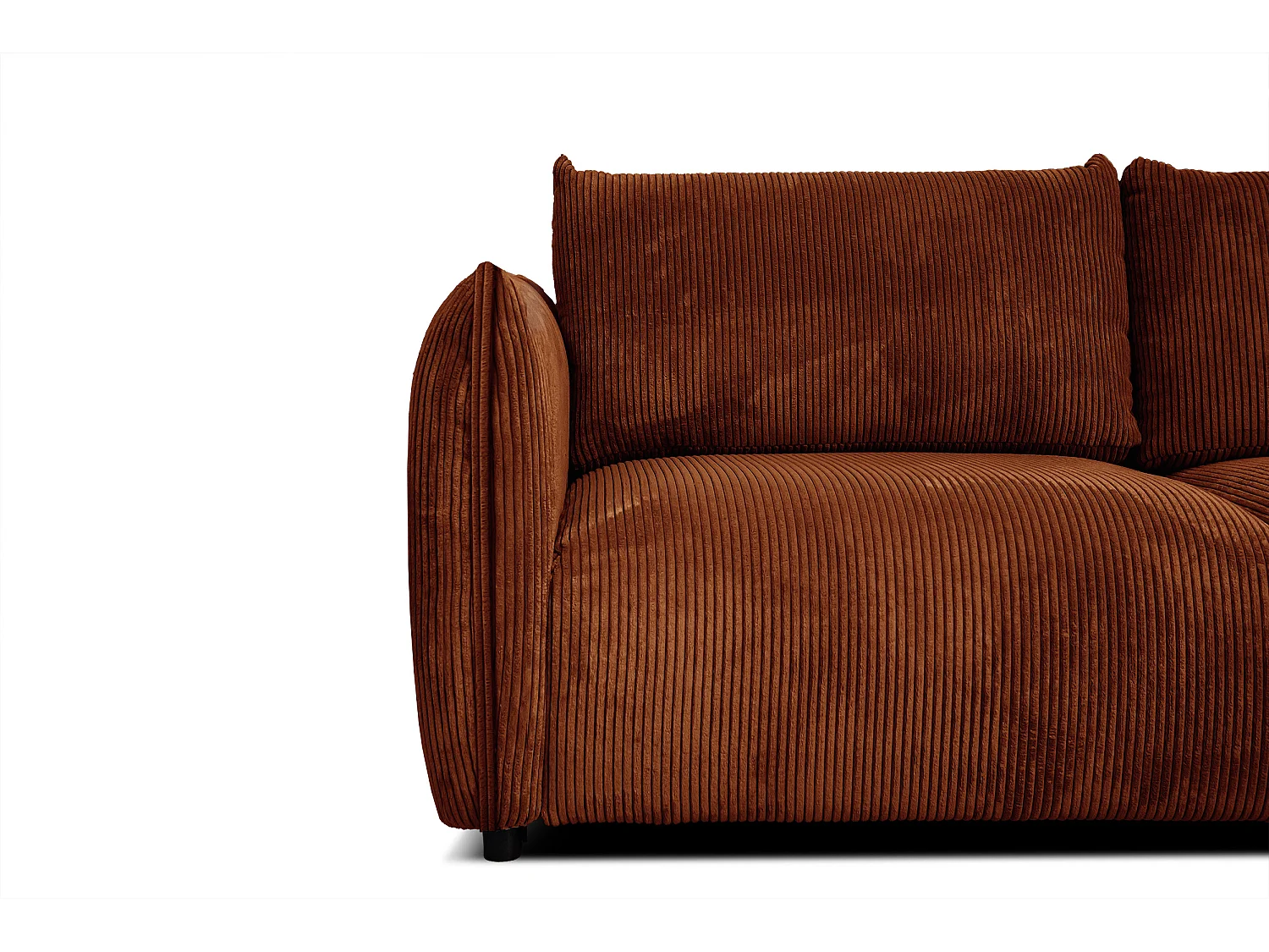 Canapé droit XXL 3 places tissu orange - TAUER