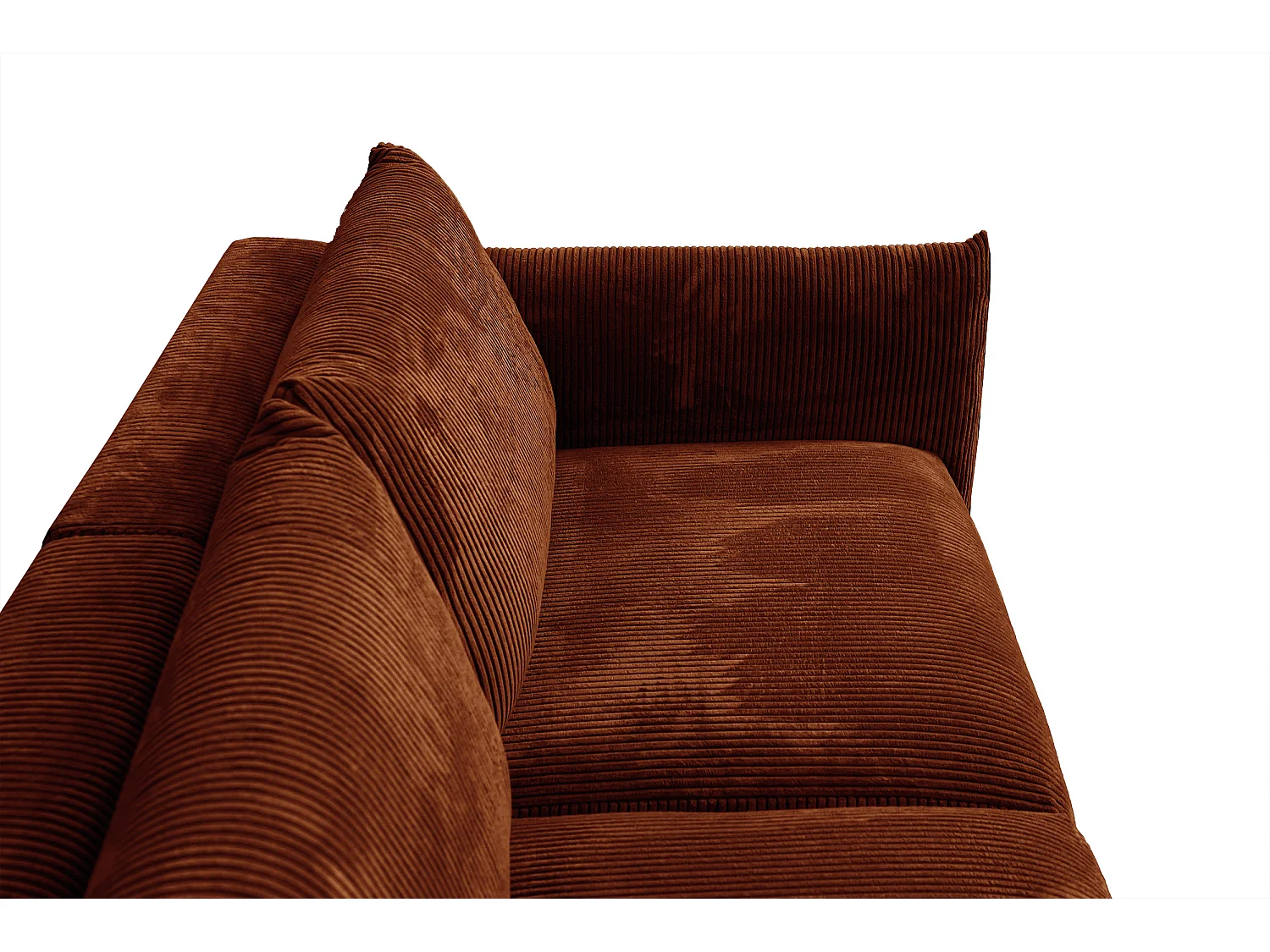 Canapé droit XXL 3 places tissu orange - TAUER