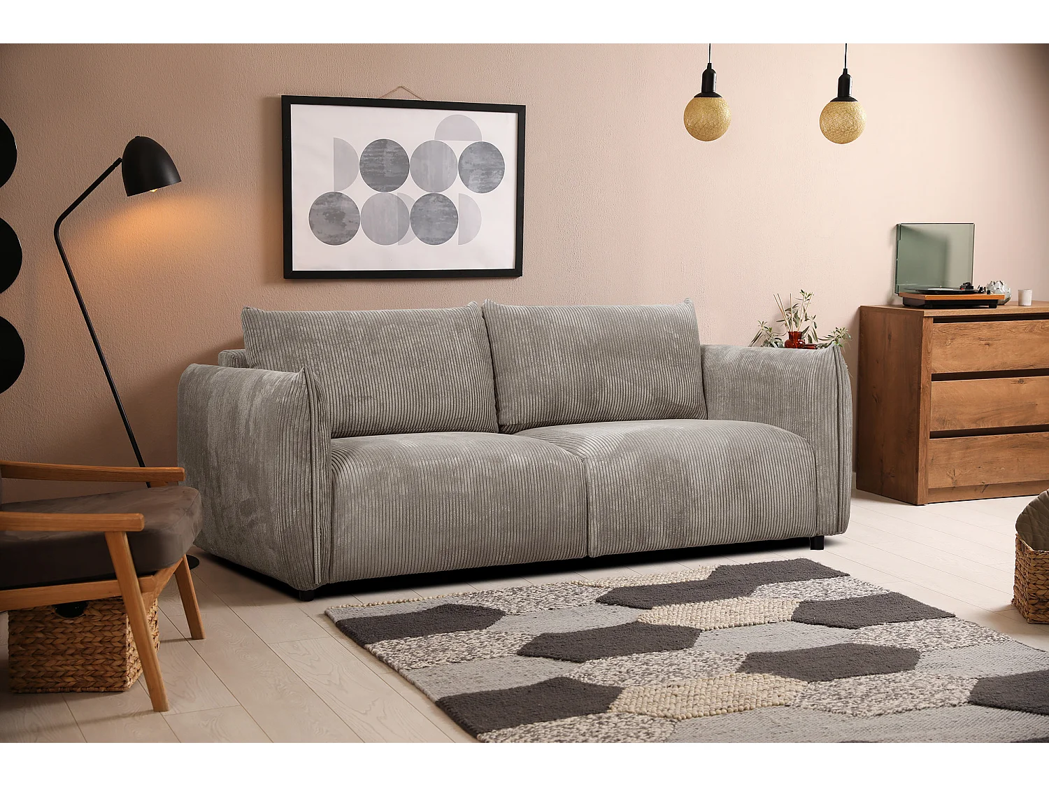 TAUER Sofa 3-Sitzer, taupe