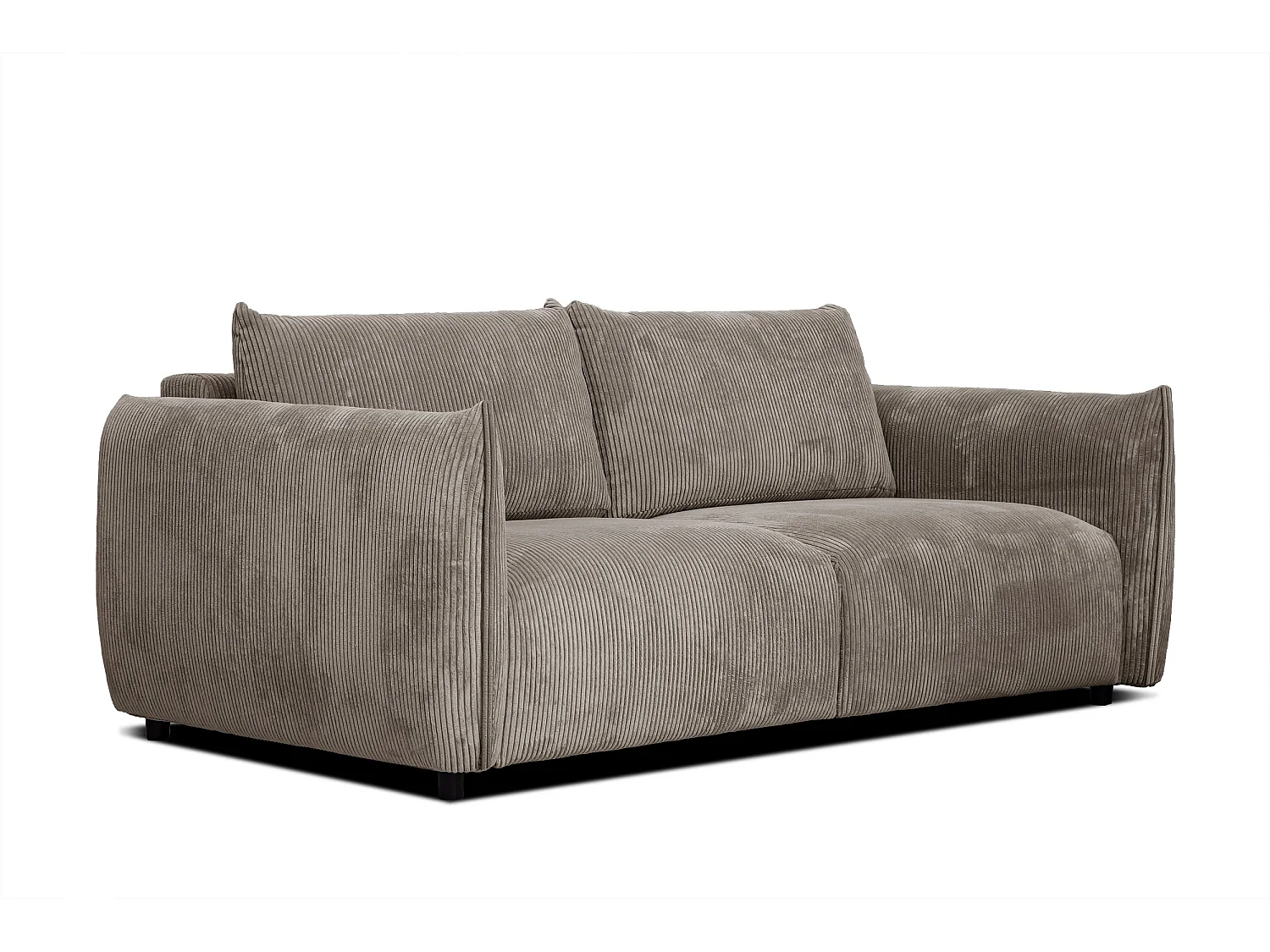 Canapé droit XXL 3 places tissu taupe - TAUER