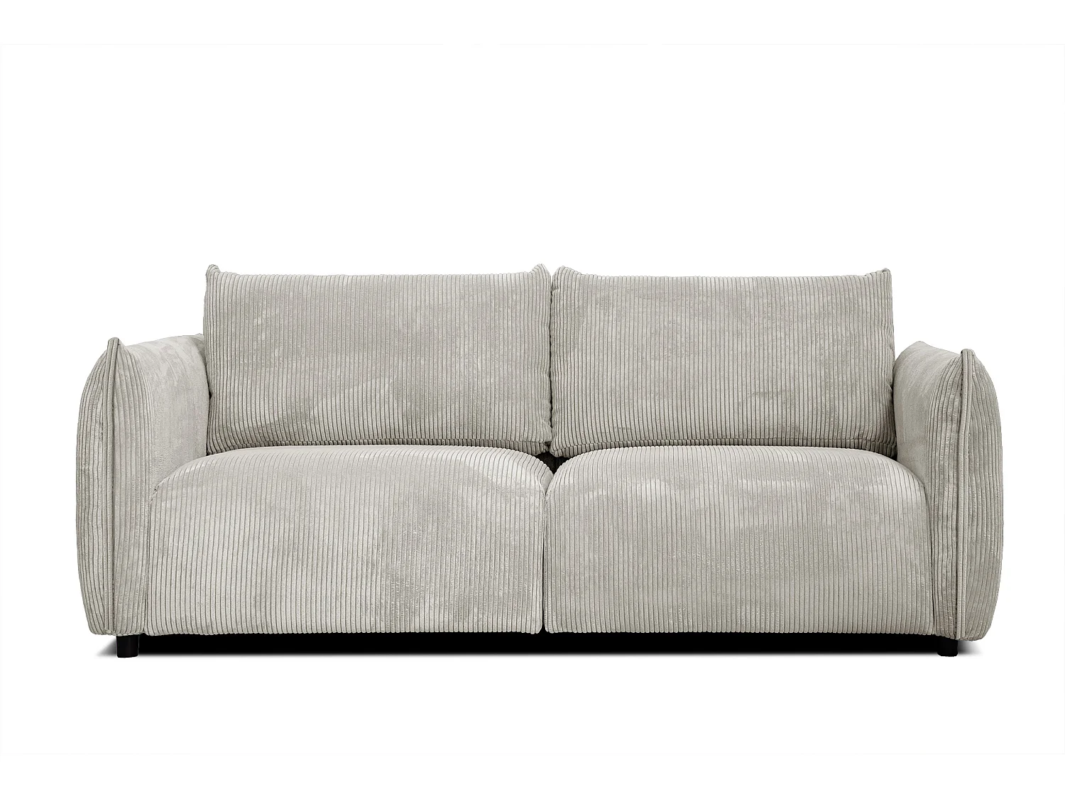 Canapé droit XXL 3 places tissu blanc perle - TAUER