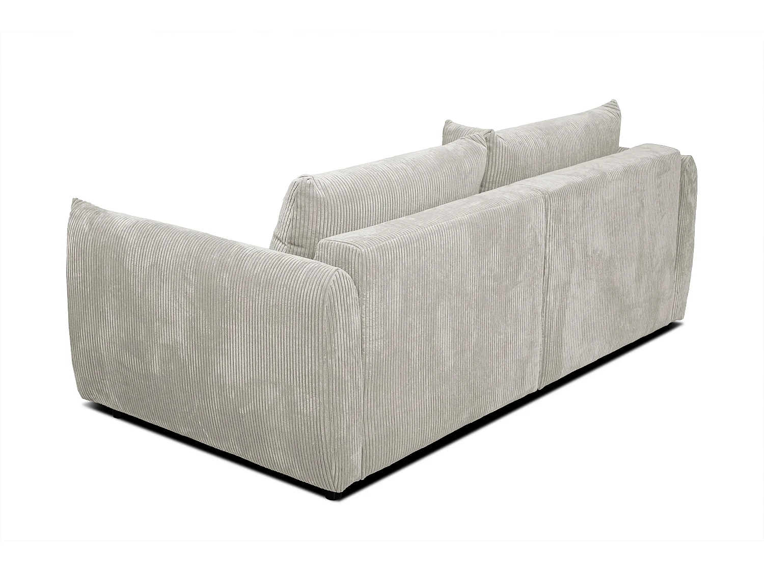 Canapé droit XXL 3 places tissu blanc perle - TAUER