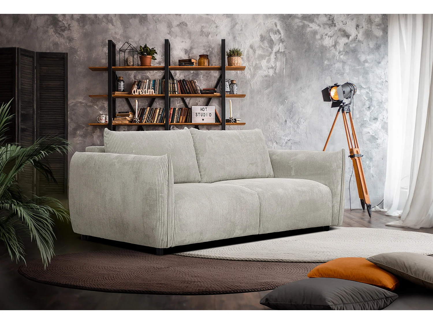 TAUER Sofa 3-Sitzer, perlweiß