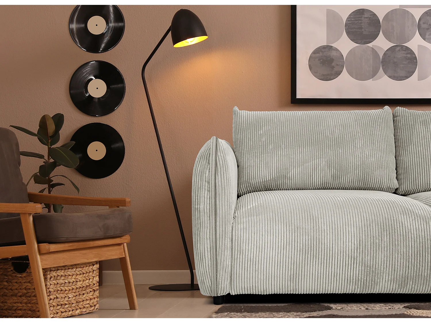 TAUER Sofa 3-Sitzer, perlweiß