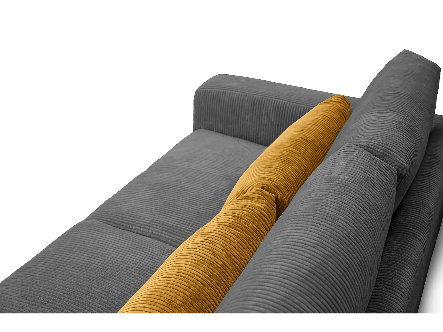 Canapé droit 3 places tissu gris foncé - Oli