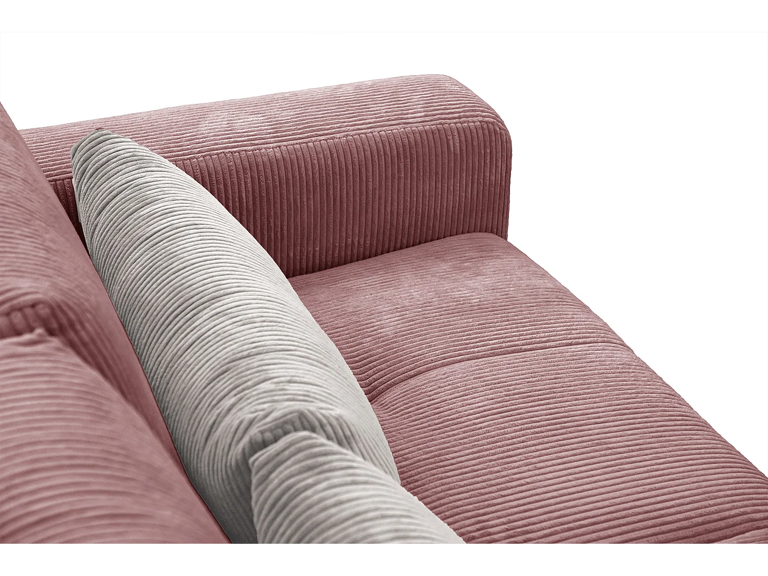 Canapé droit 3 places tissu vieux rose - Oli