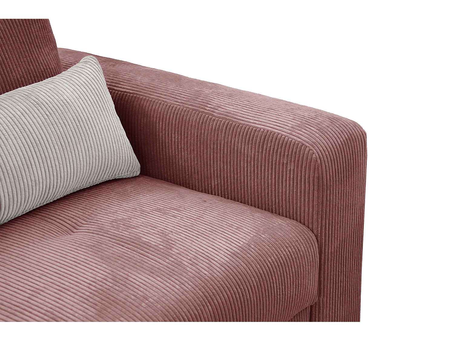 Canapé droit 3 places tissu vieux rose - Oli