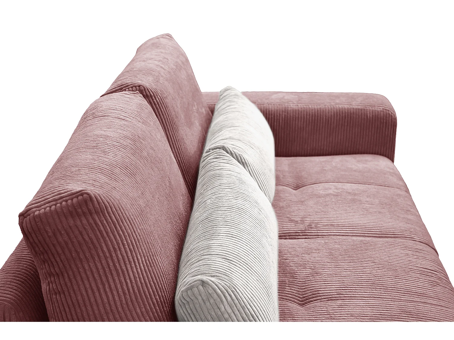 Canapé droit 3 places tissu vieux rose - Oli