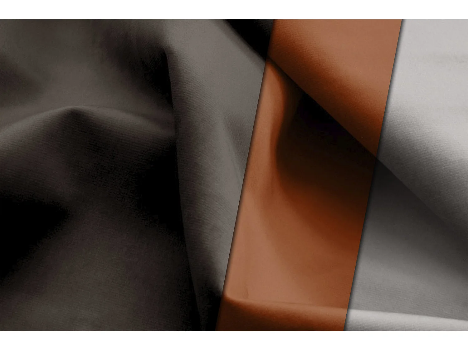 Canapé droit 3 places avec coussins tissu brun gris - FIGARI