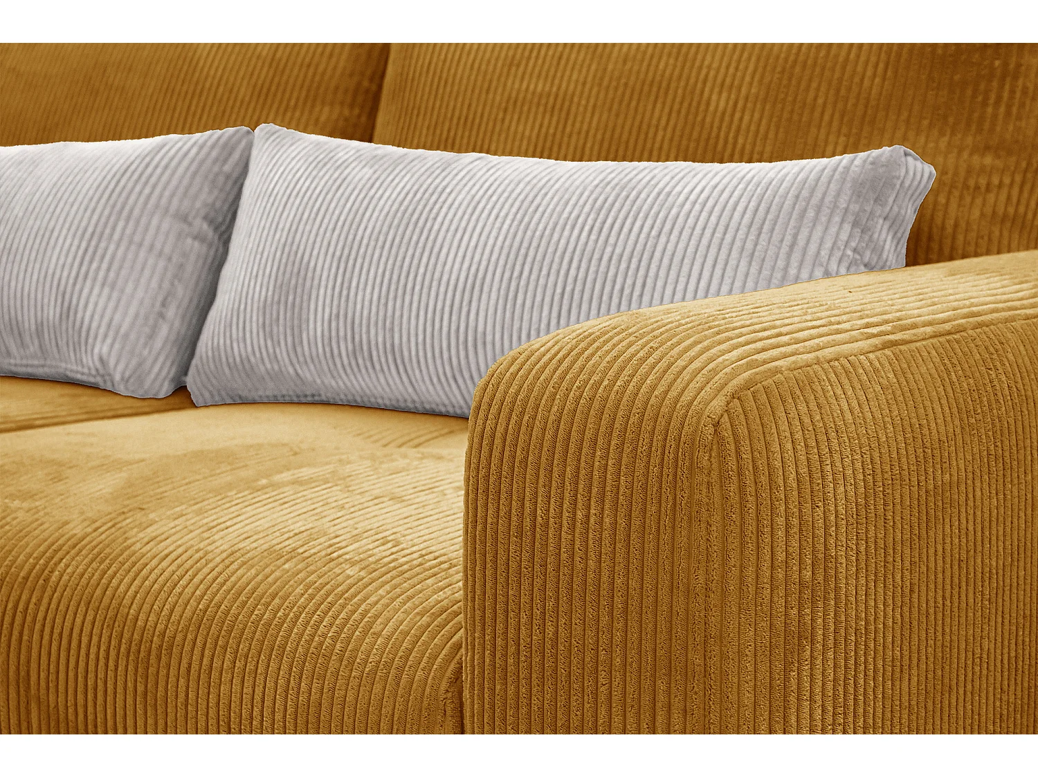 Canapé droit 3 places tissu safran  - Oli