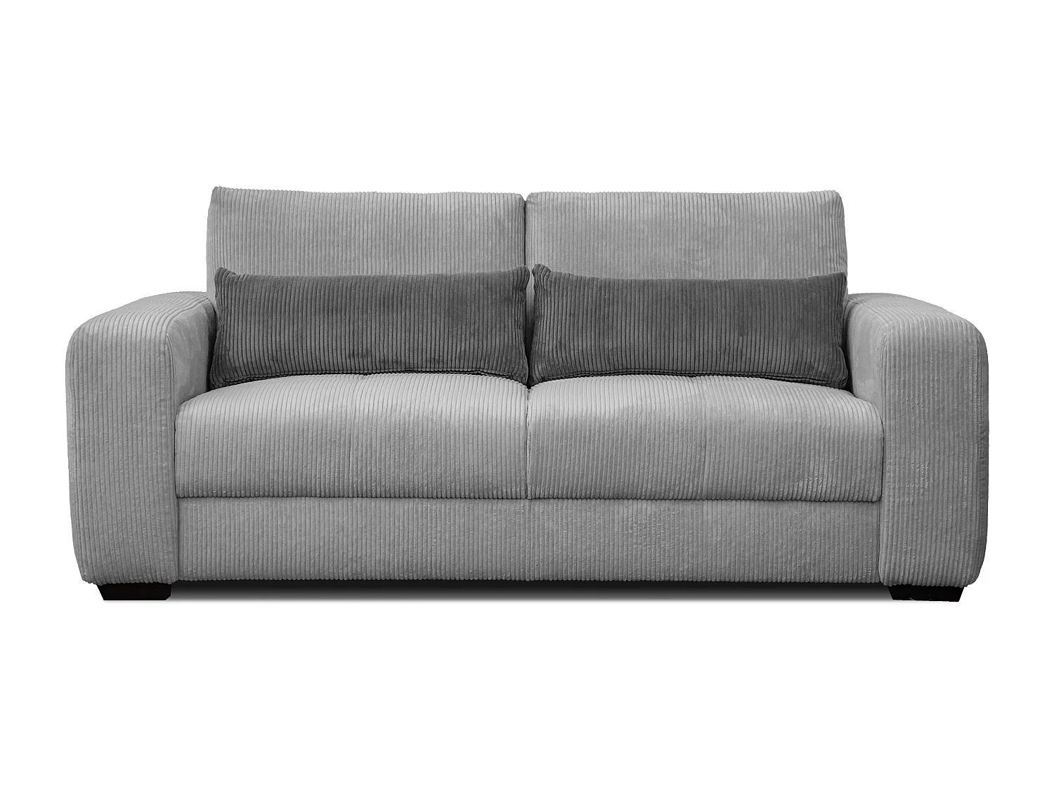 Canapé droit 3 places tissu gris clair  - Oli