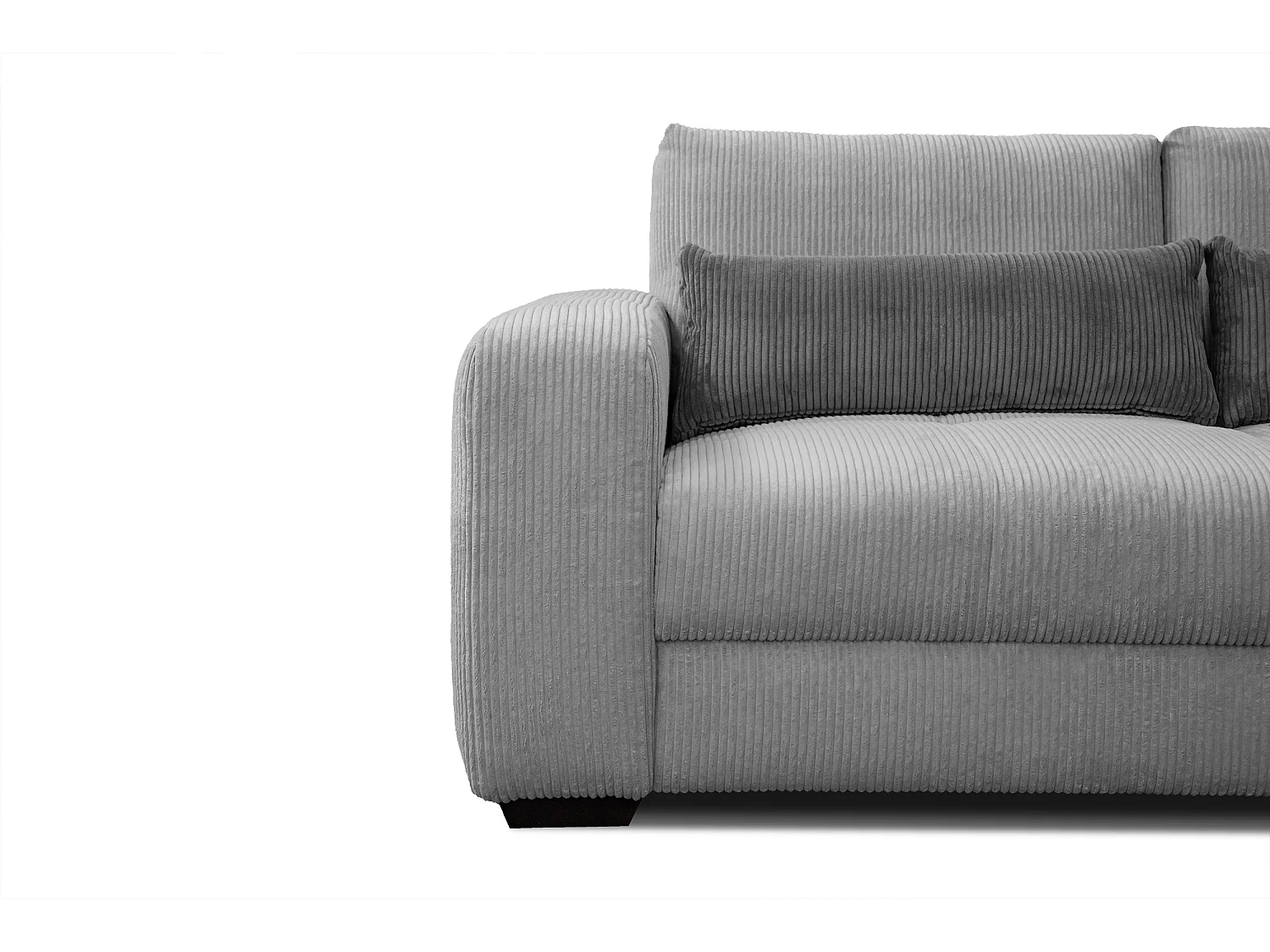 Canapé droit 3 places tissu gris clair  - Oli