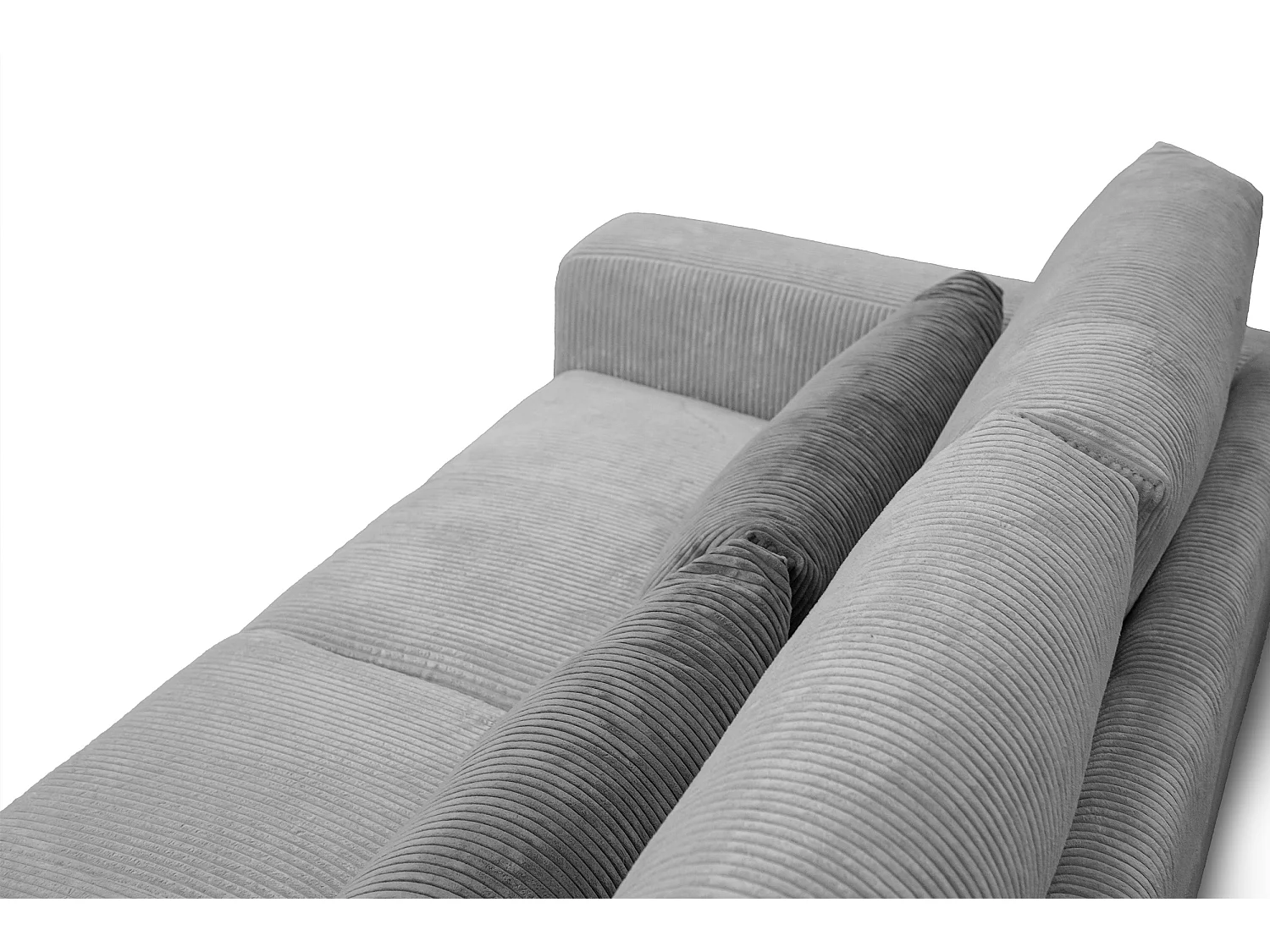 Canapé droit 3 places tissu gris clair  - Oli