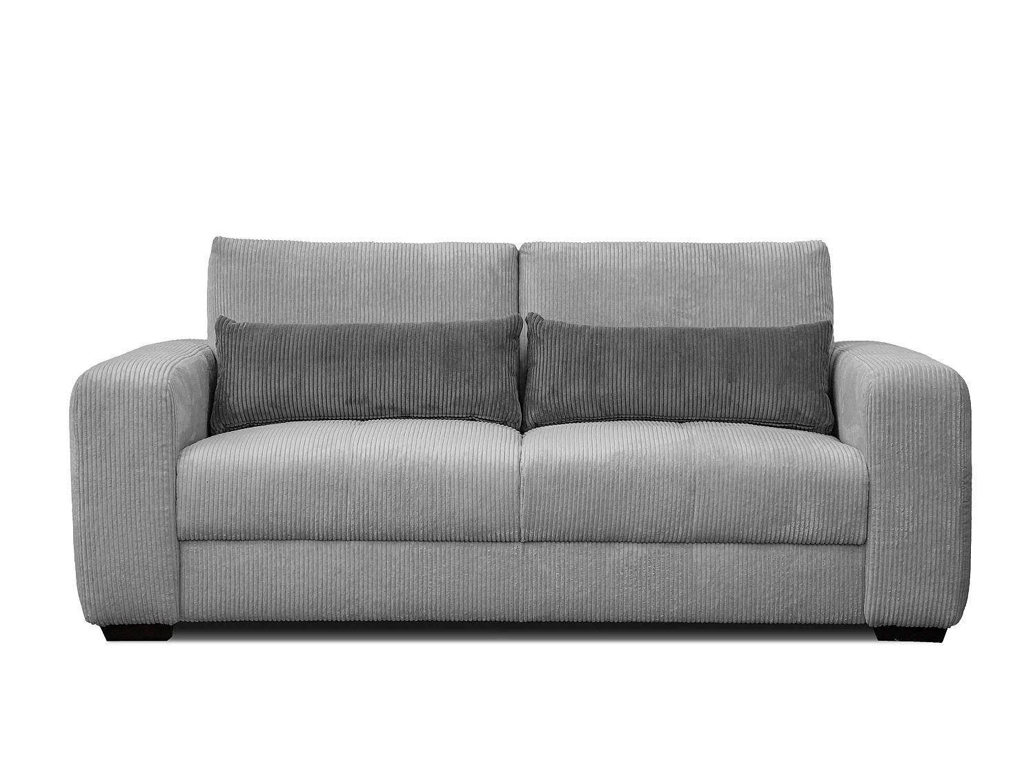 Canapé droit 3 places tissu gris clair  - Oli