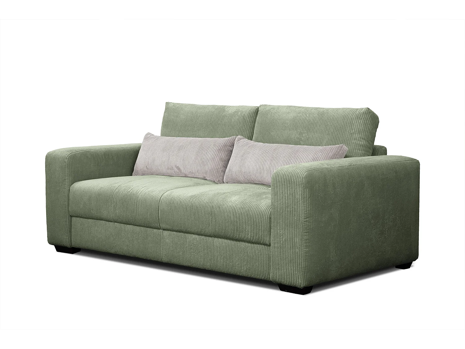 Canapé droit 3 places tissu vert menthe - Oli