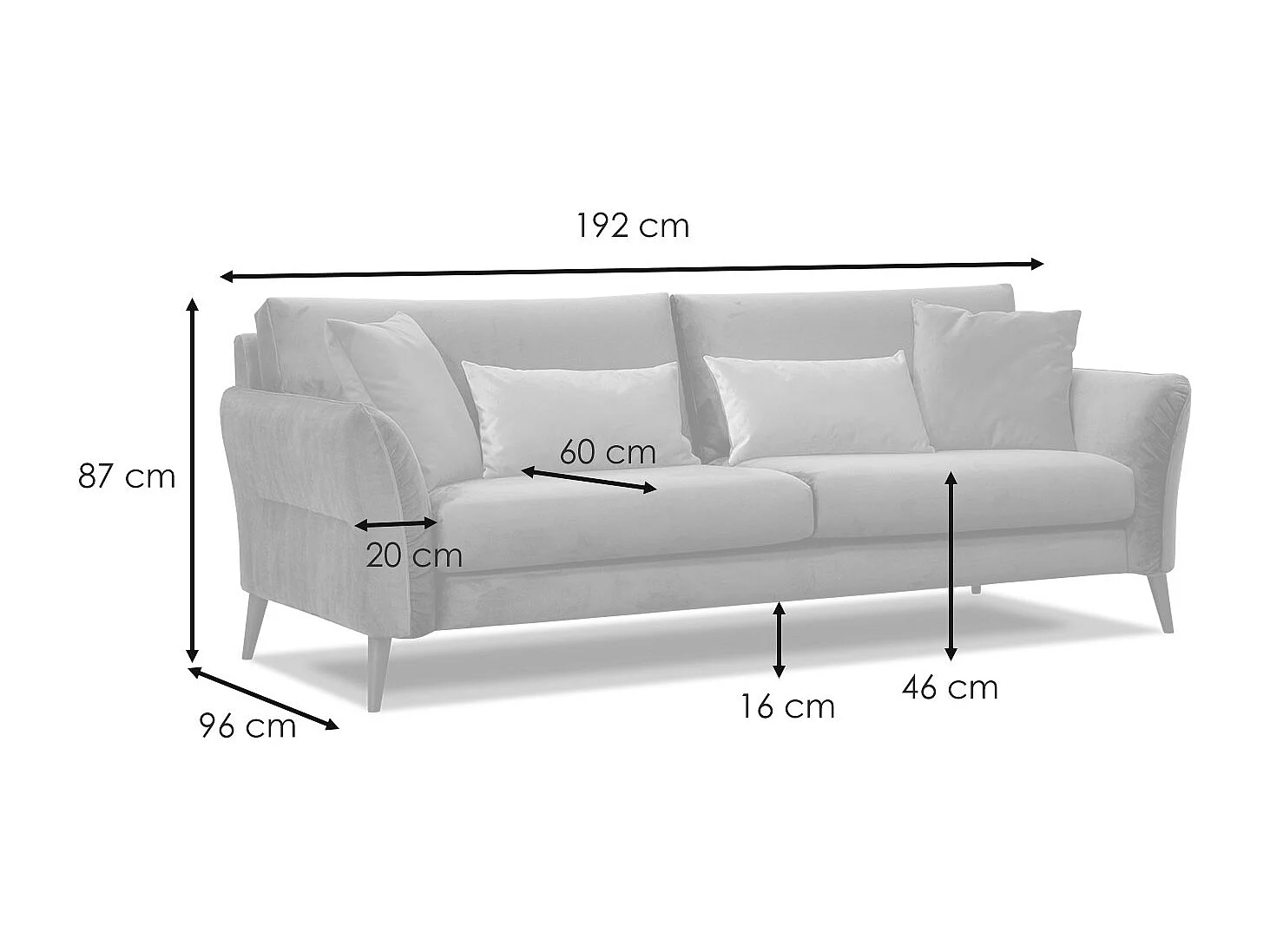 FIGARI Sofa 3-Sitzer, senfgelb