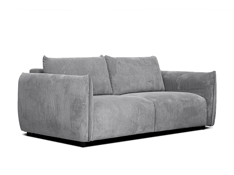 Canapé droit XXL 3 places tissu gris clair - TAUER