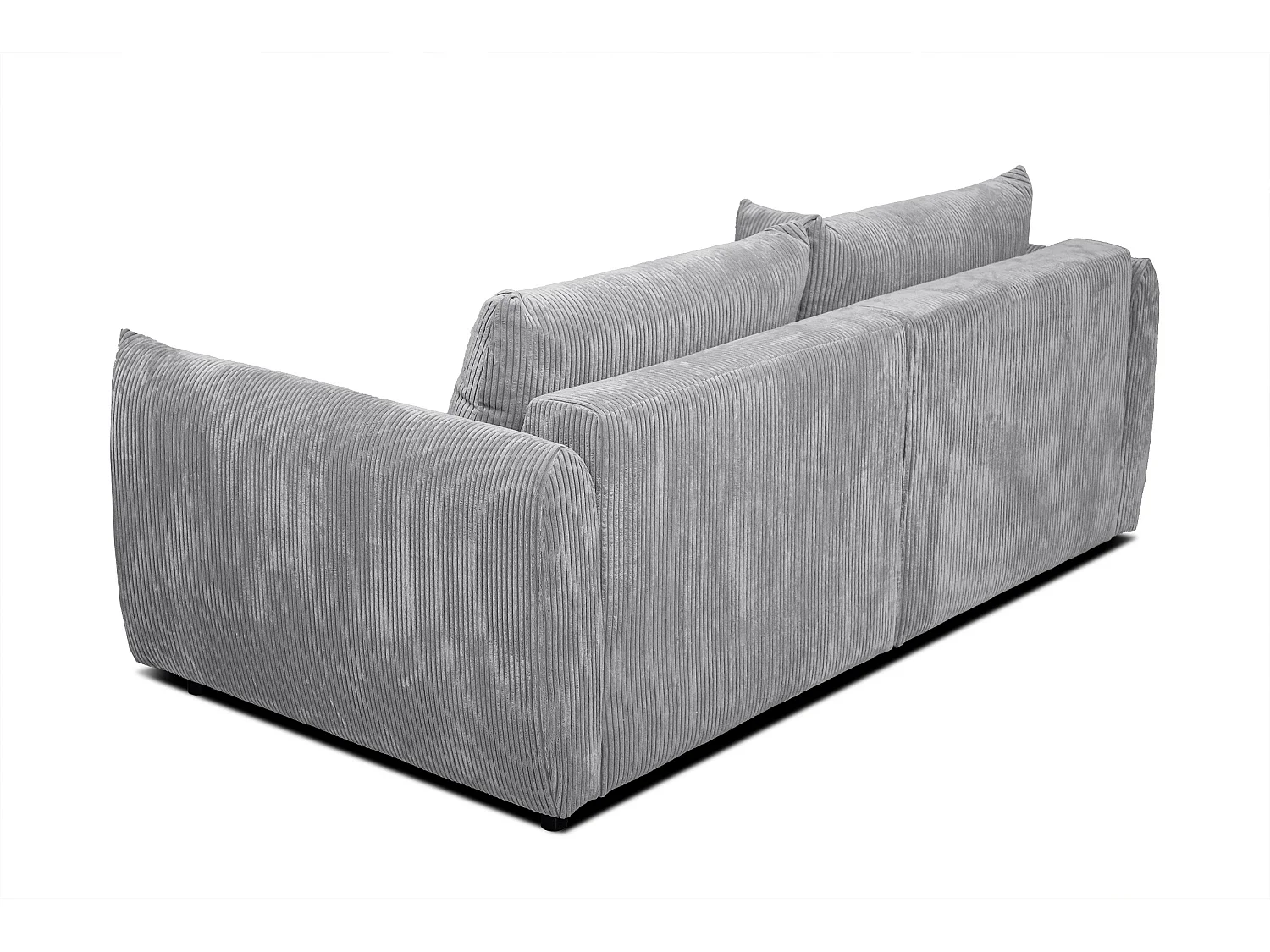 Canapé droit XXL 3 places tissu gris clair - TAUER