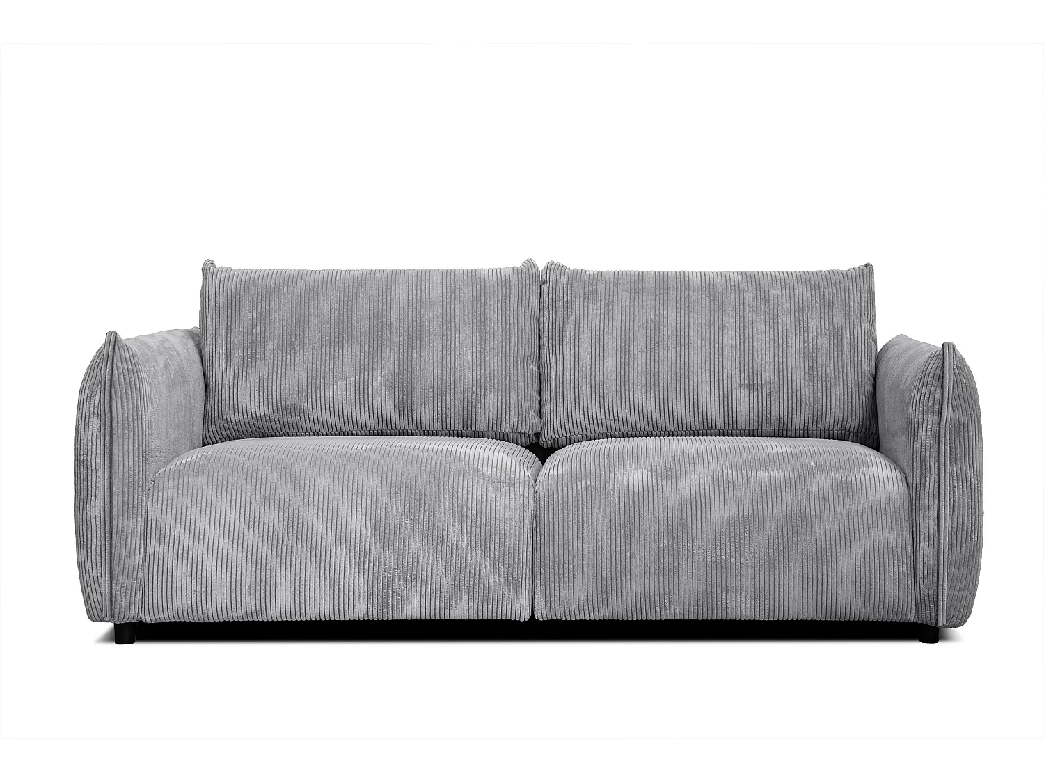 Canapé droit XXL 3 places tissu gris clair - TAUER