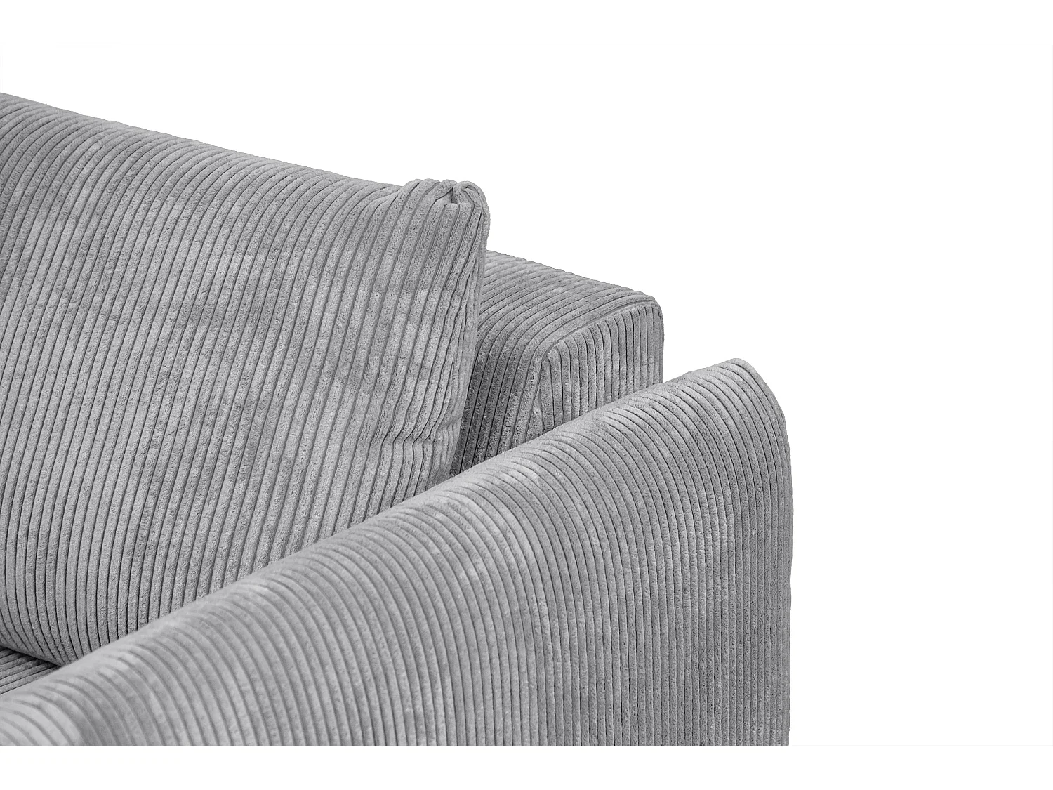 Canapé droit XXL 3 places tissu gris clair - TAUER
