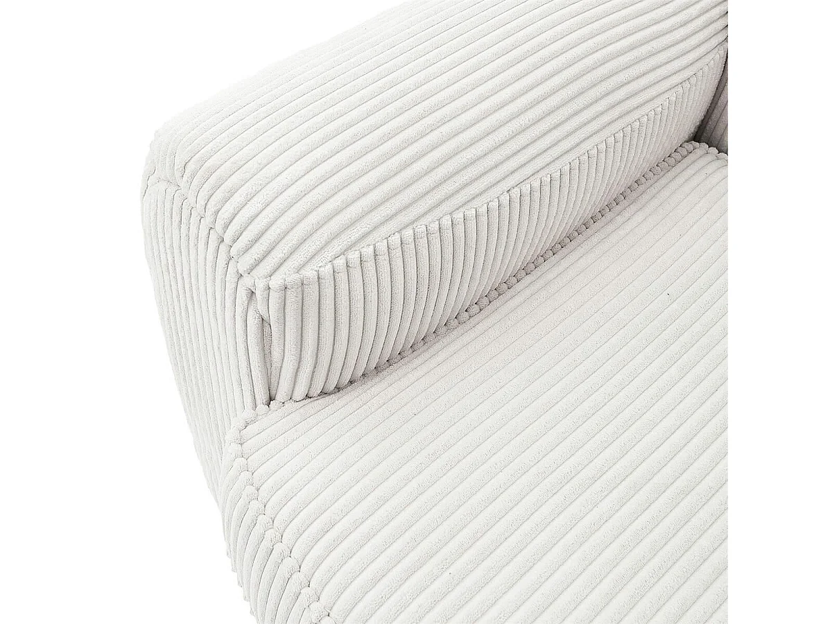 GANDY - Ensemble Fauteuil et Canapé Club 2 Places Tissu Velours Côtelé Beige