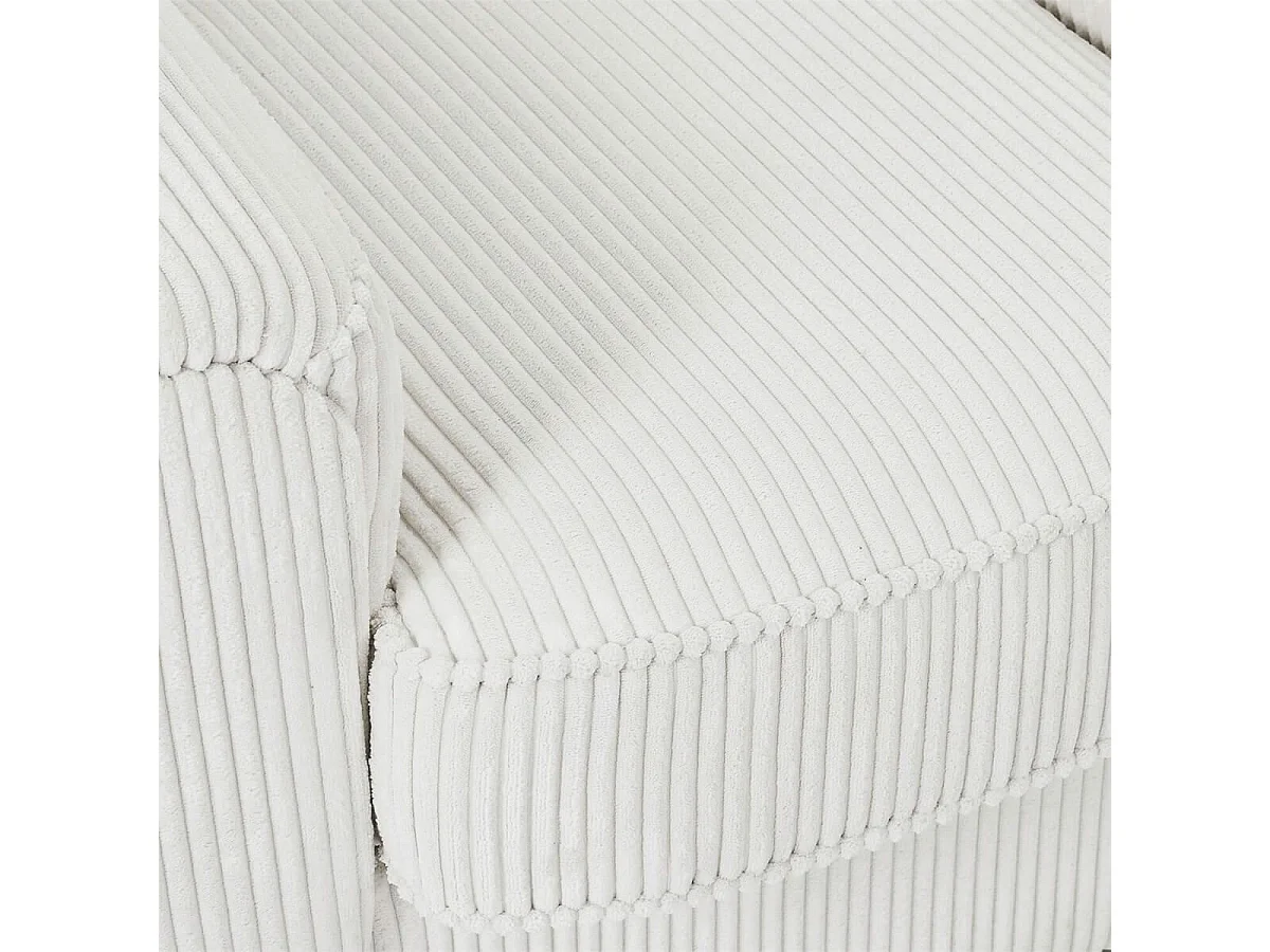 GANDY - Ensemble Fauteuil et Canapé Club 2 Places Tissu Velours Côtelé Beige