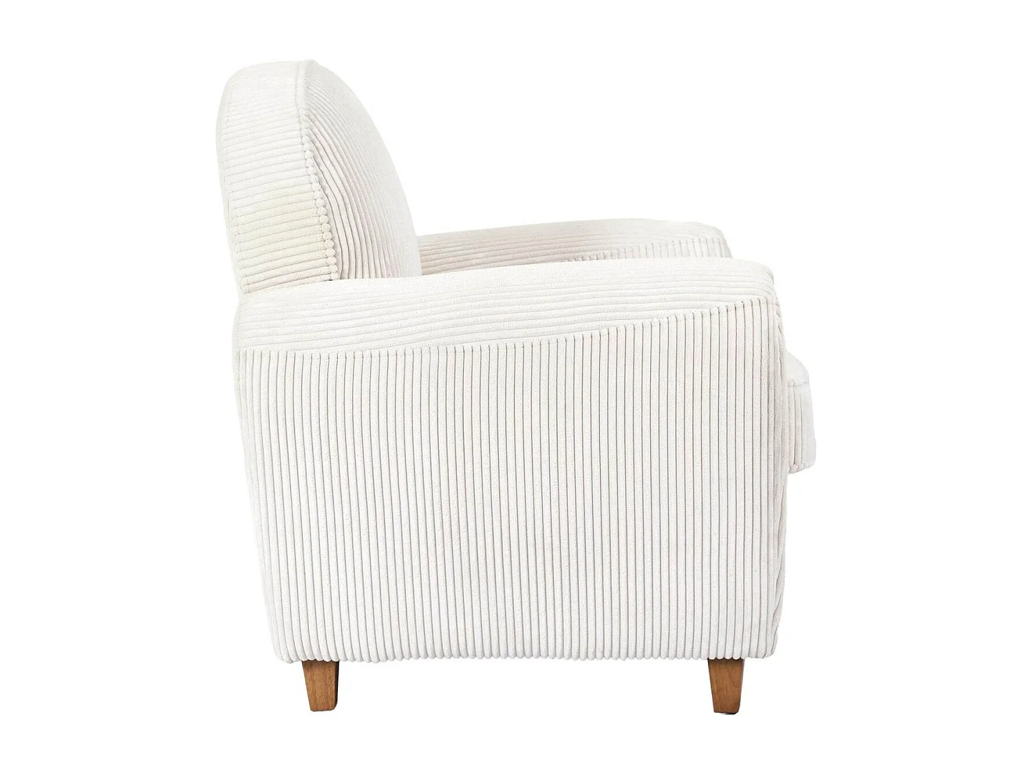 GANDY - Ensemble Fauteuil et Canapé Club 2 Places Tissu Velours Côtelé Beige