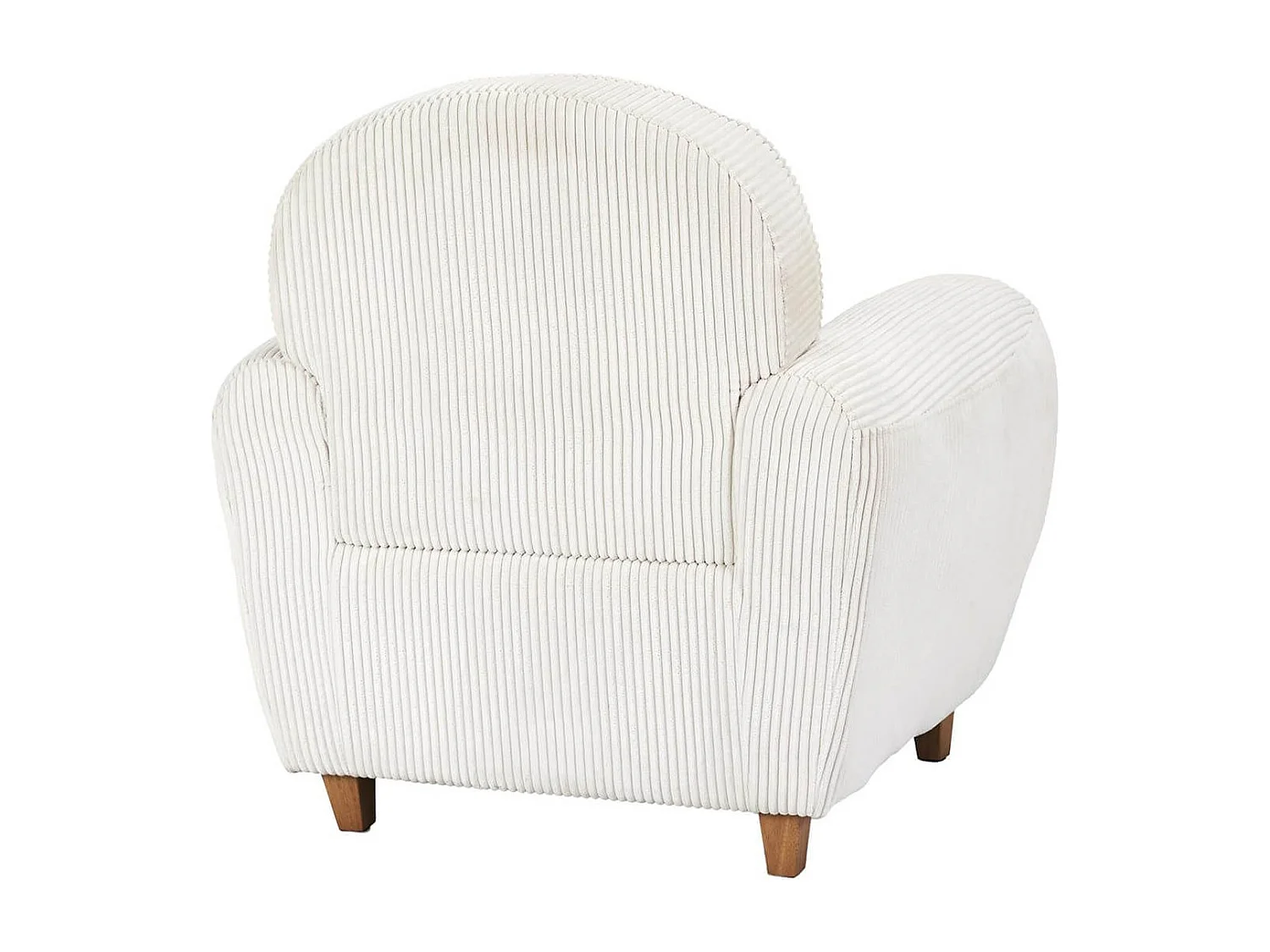 GANDY - Ensemble Fauteuil et Canapé Club 2 Places Tissu Velours Côtelé Beige
