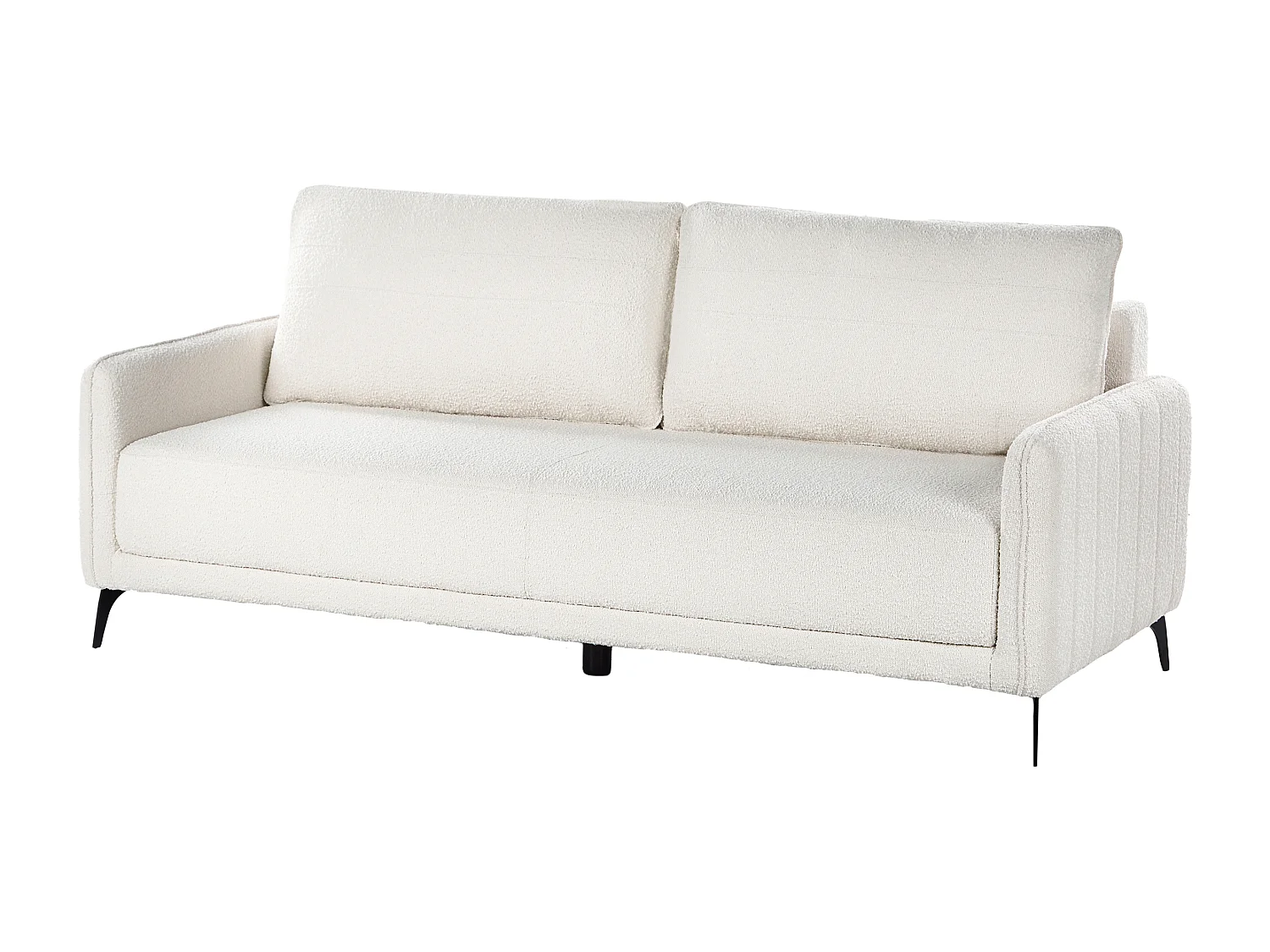 Sofa rozkładana HEMING Boucle Złamana biel dla 3 osób