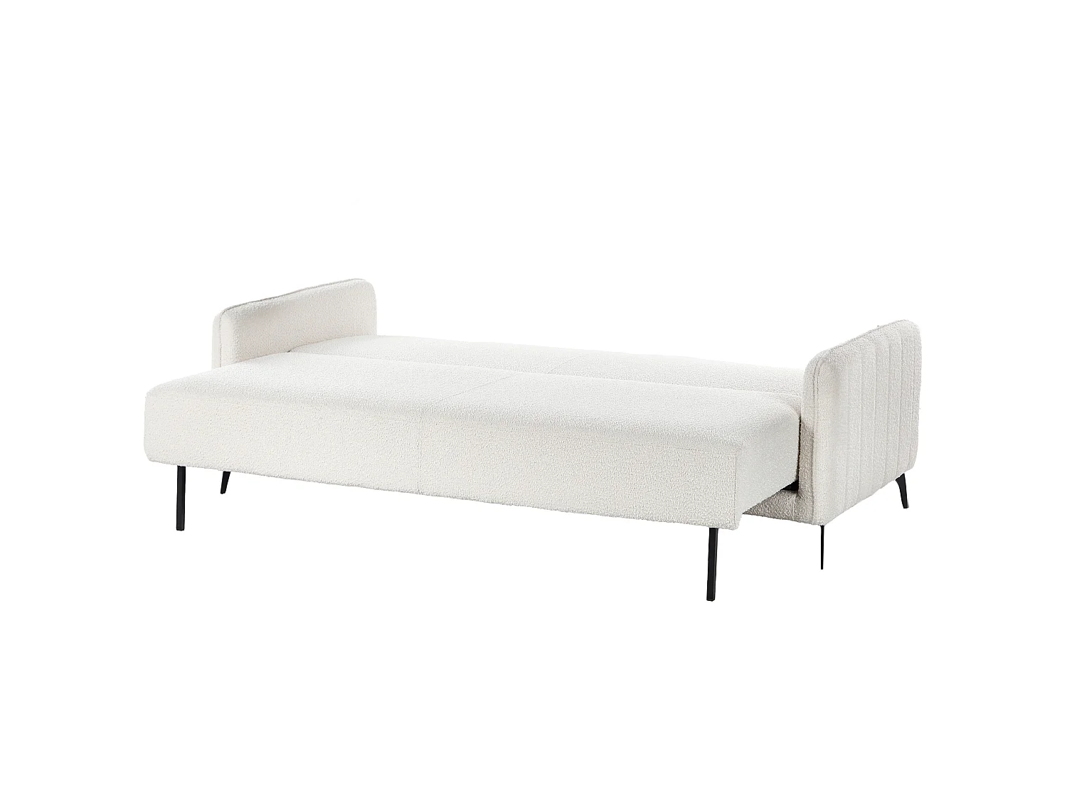 Canapé convertible 3 places en tissu blanc casse HEMING