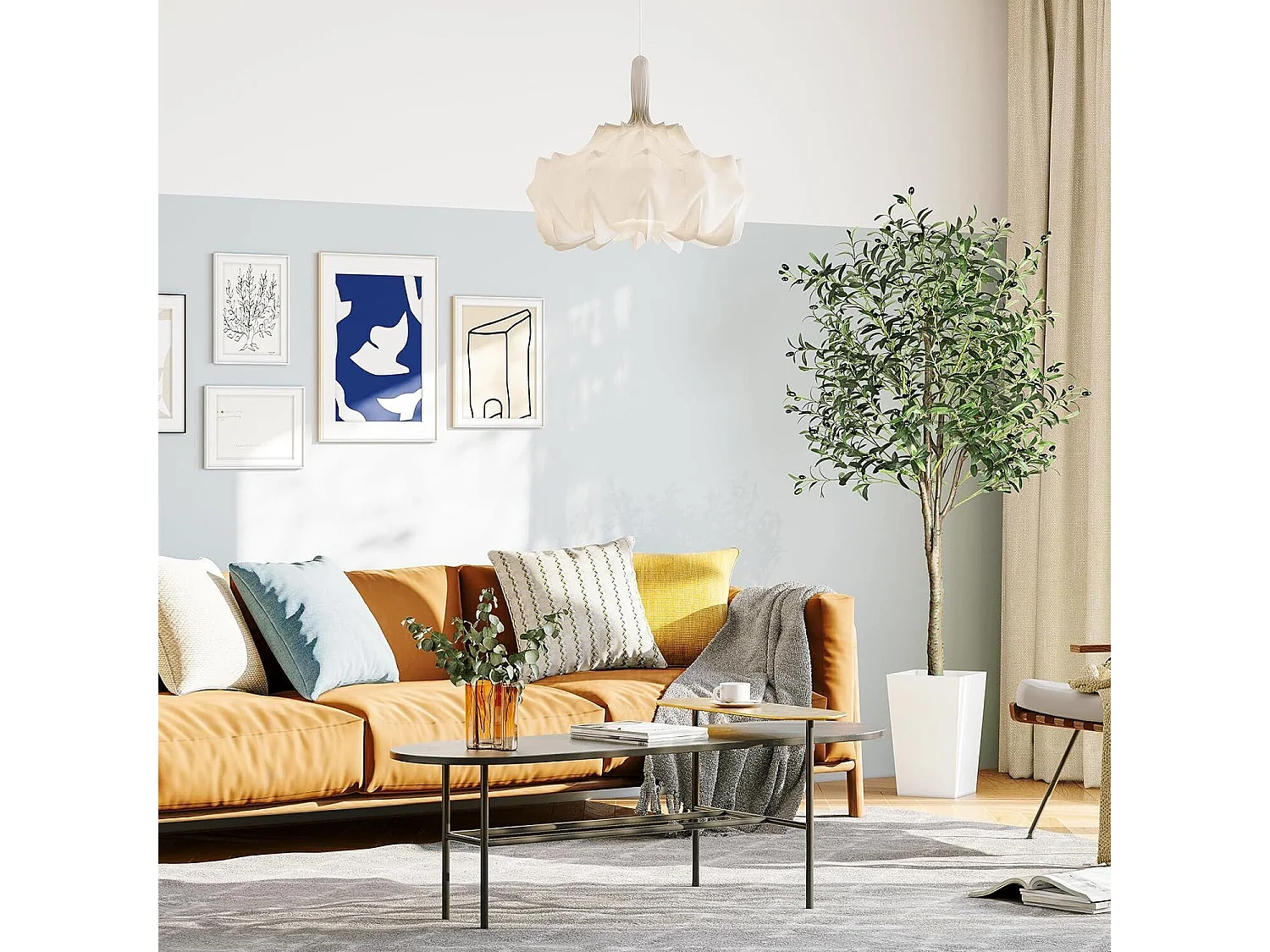 Olivier Artificiel, 150cm en Pot, Décoration d'olivier, Plante Verte Décoration, pour la Maison, Salon, Chambre, Bureau, Jardin