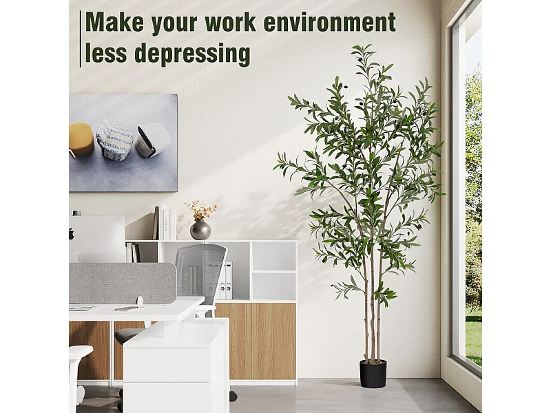 Kunstmatige olijfboom, 150 cm in pot, olijfboomdecoratie, groene plantdecoratie, voor thuis, woonkamer, slaapkamer, kantoor, tuin