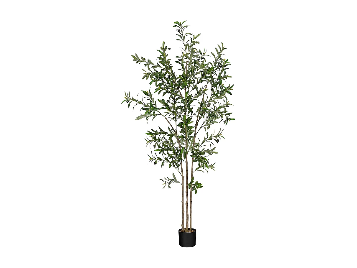Kunstmatige olijfboom, 150 cm in pot, olijfboomdecoratie, groene plantdecoratie, voor thuis, woonkamer, slaapkamer, kantoor, tuin