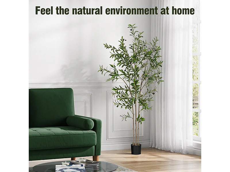 Kunstmatige olijfboom 120 cm in pot, verwijderbare kunstplanten, nep groene plantendecoratie, voor binnen en buiten