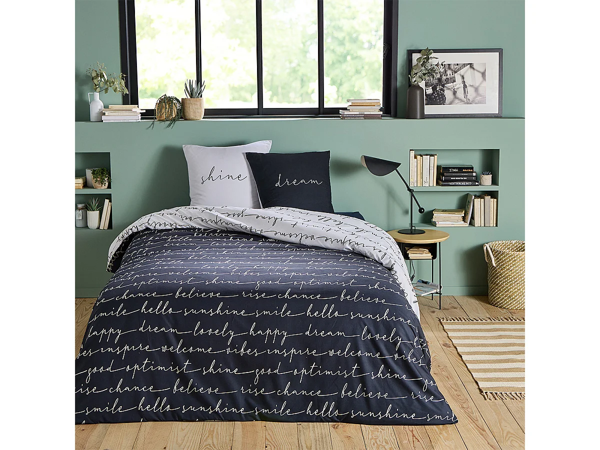 Parure de lit 2 personnes en microfibre 200x200cm