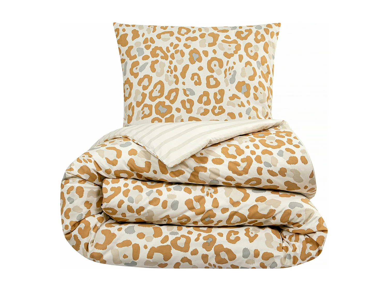 Parure de lit 2 personnes imprimé léopard réversible 240x220cm