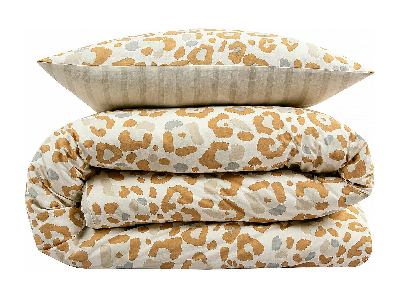 Parure de lit 2 personnes imprimé léopard réversible 240x220cm