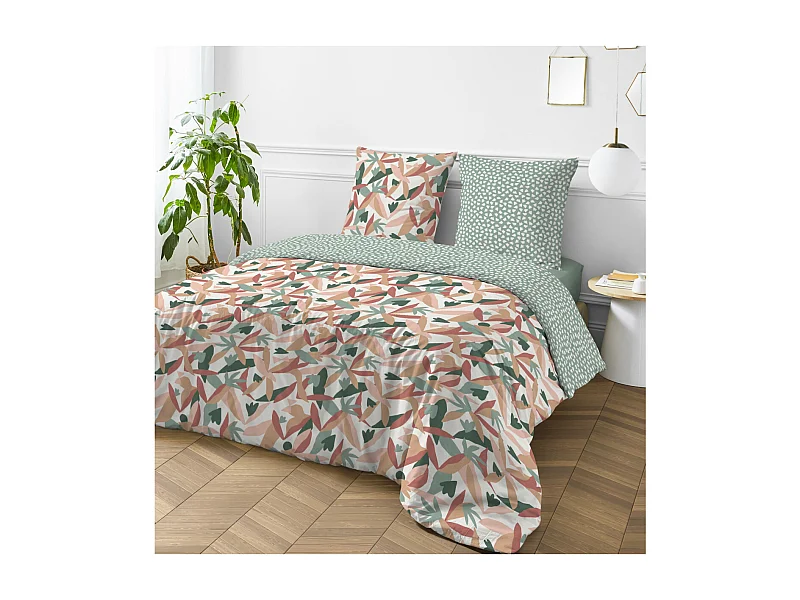 Parure de lit 2 personnes motif abstrait réversible 240x220cm