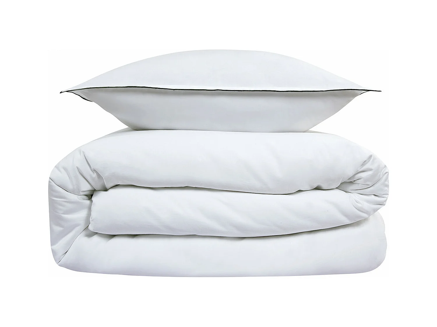 Parure de lit 2 personnes en satin de coton unie 260x240cm