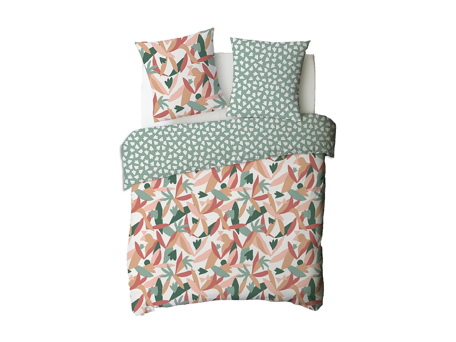 Parure de lit 2 personnes motif abstrait réversible 260x240cm