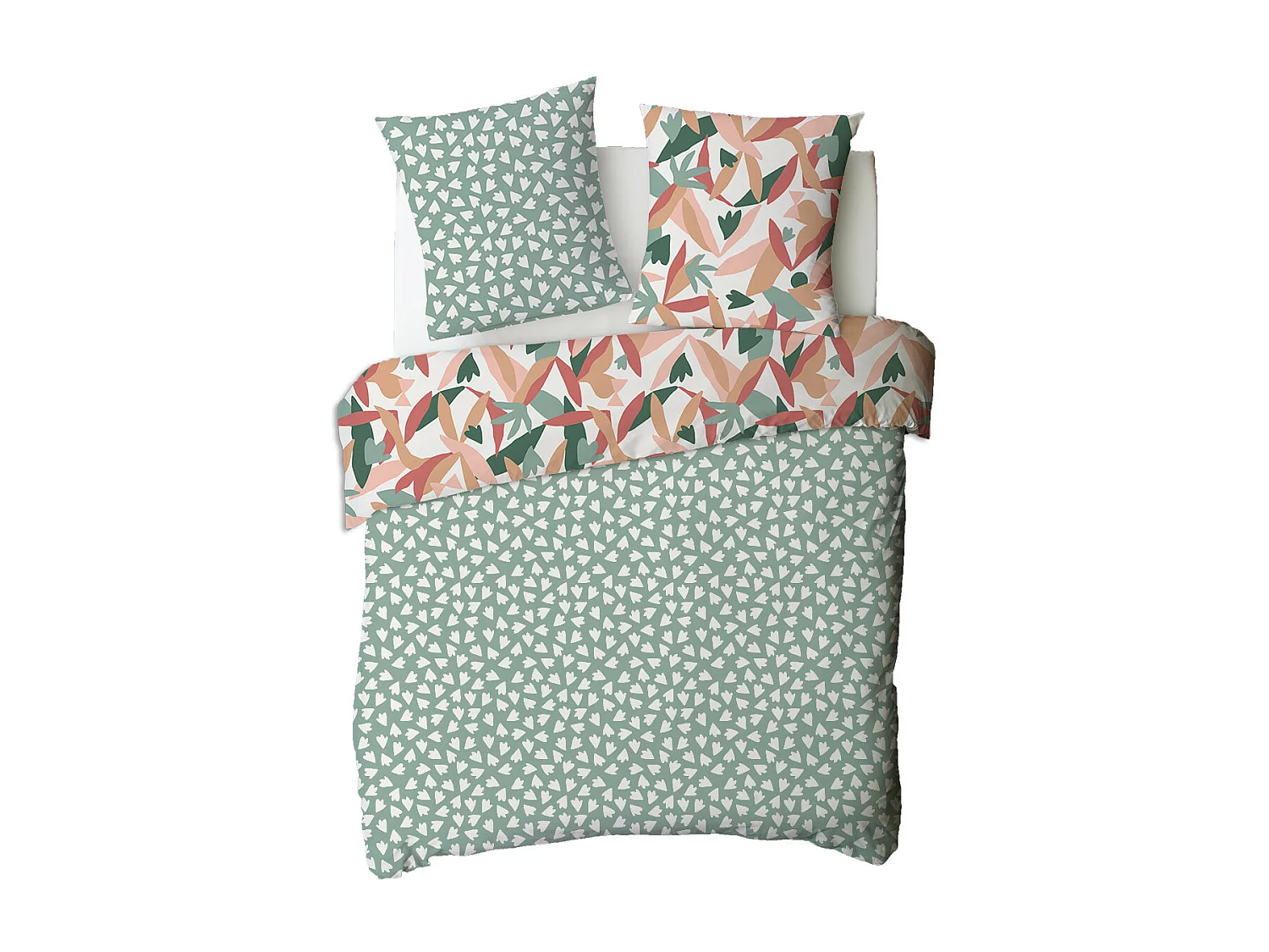 Parure de lit 2 personnes motif abstrait réversible 260x240cm