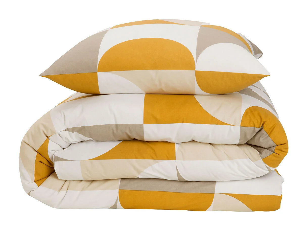 Parure de lit 2 personnes imprimé géométrique réversible 260x240cm