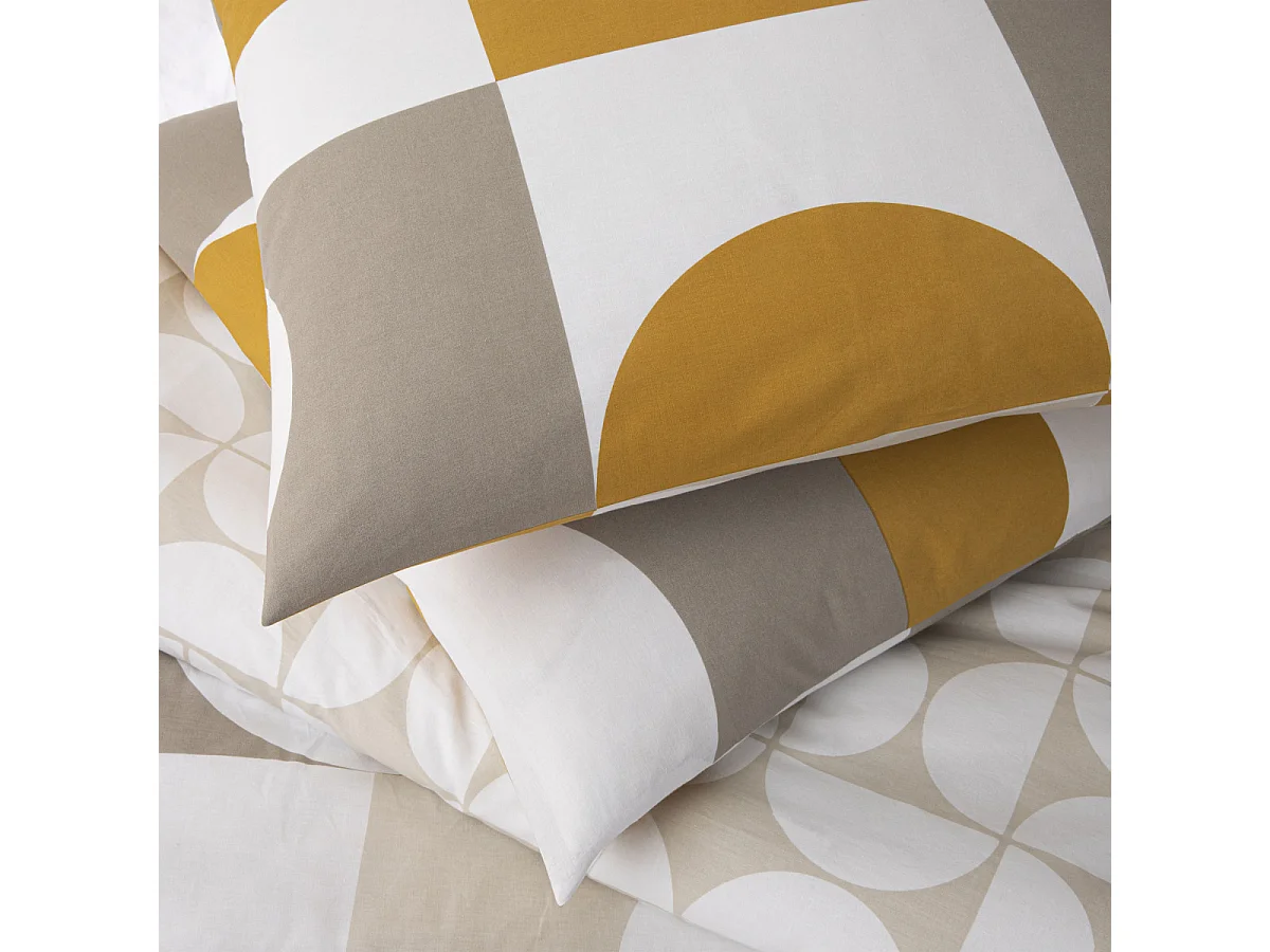 Parure de lit 2 personnes imprimé géométrique réversible 260x240cm