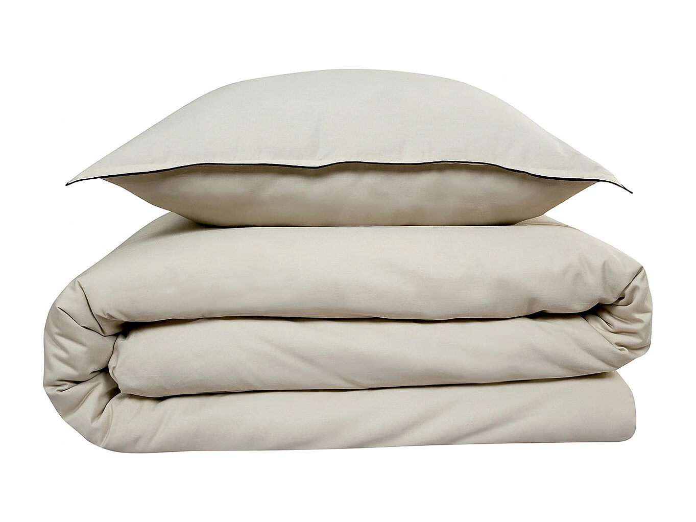 Parure de lit 2 personnes en satin de coton unie 260x240cm