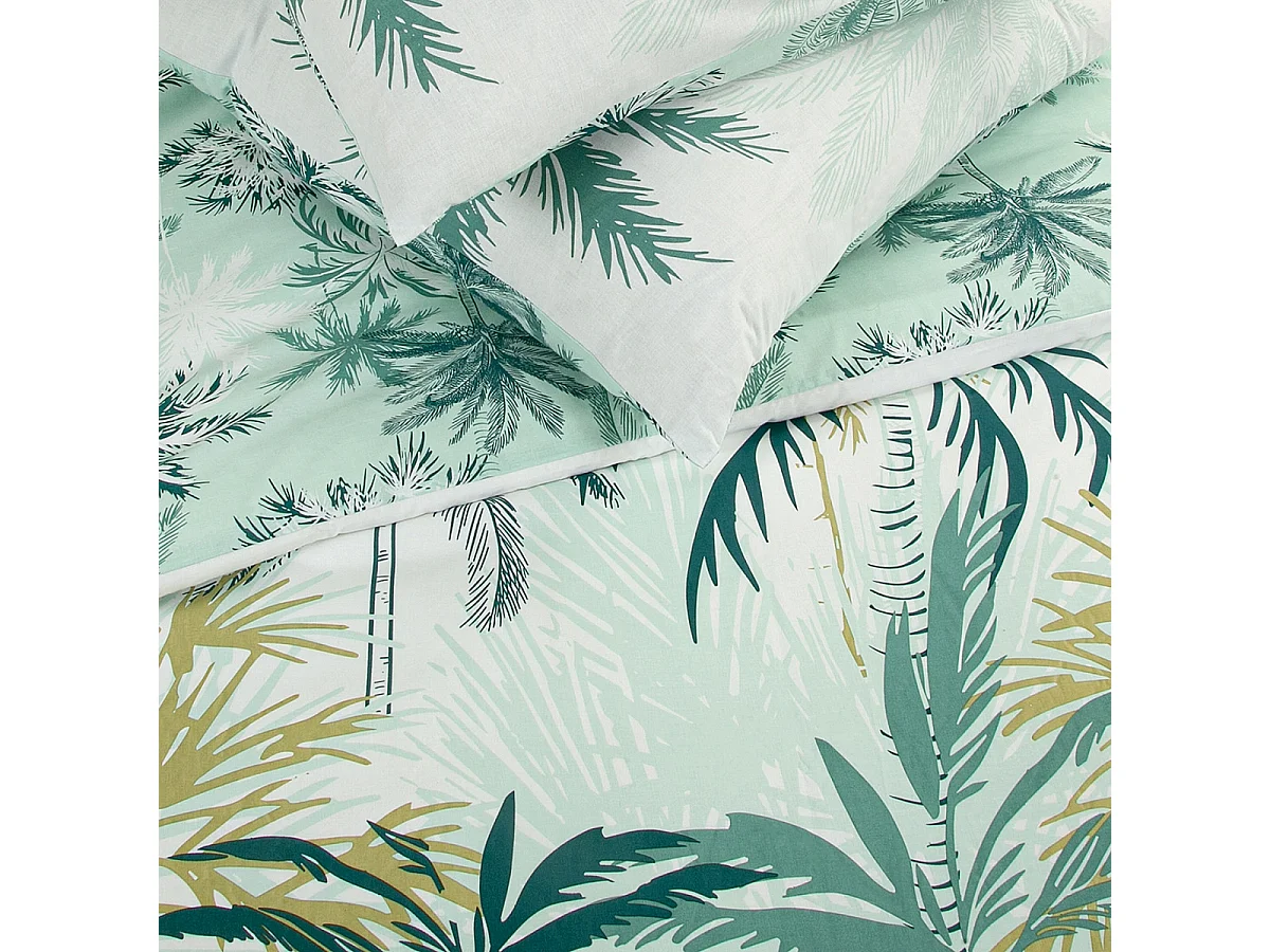 Parure de lit 2 personnes feuillage réversible 260x240cm