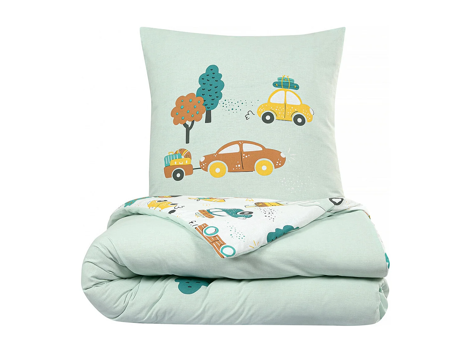 Parure de lit enfant voiture réversible 140x200cm