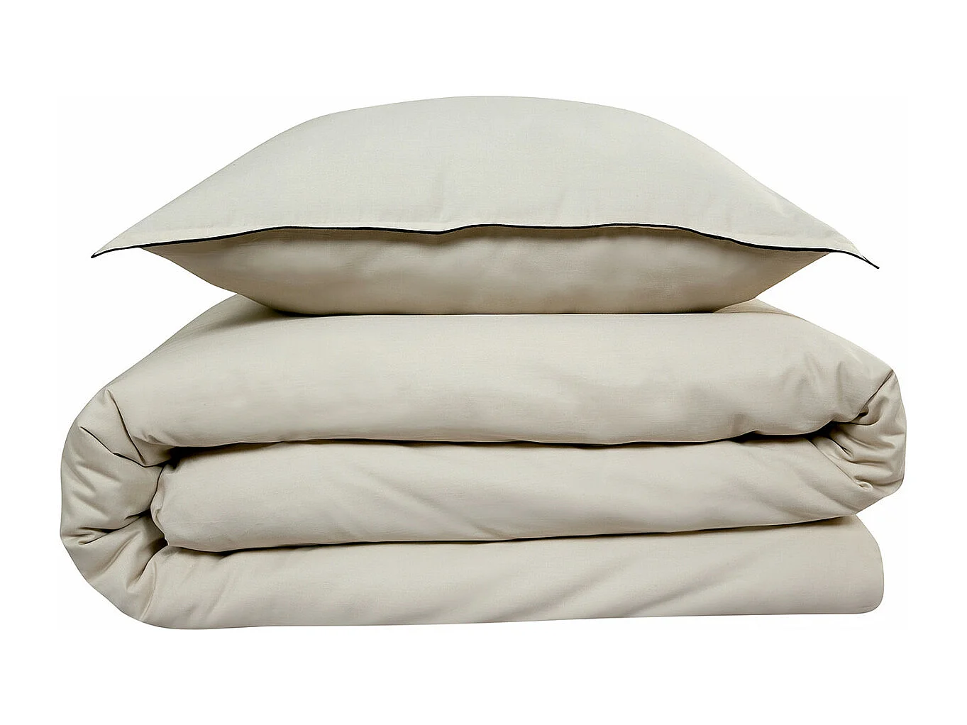 Parure de lit 2 personnes en satin de coton unie 240x220cm