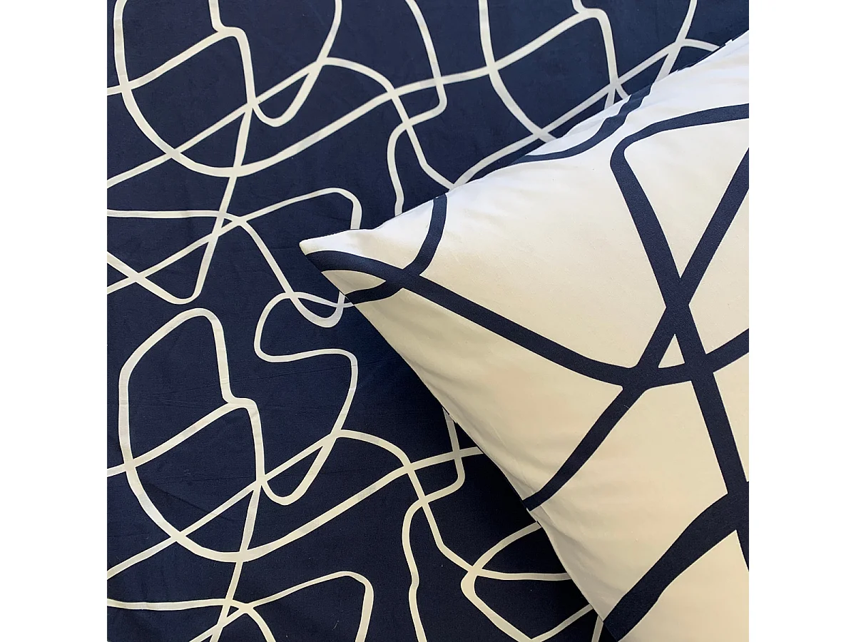 Parure de lit 2 personnes géométrique abstrait réversible 240x220cm