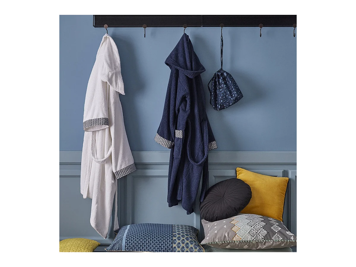 Peignoir adulte en coton éponge et broderie taille M - NAPOLI